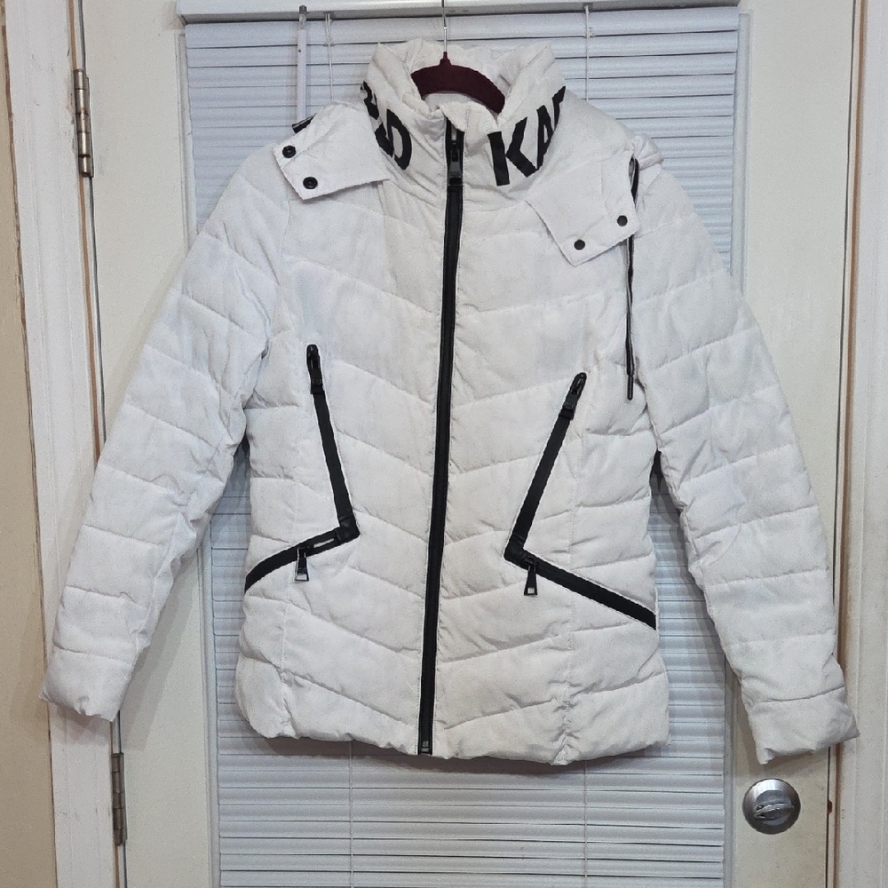 Karl Lagerfeld White Quilted Puffer Jacket